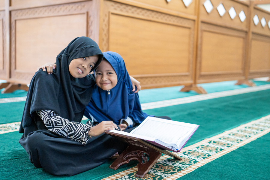Muslim Kid Reading Quran